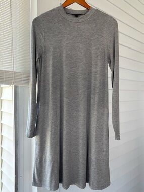 J. Crew Classic Long Sleeve Mini Grey  Dress